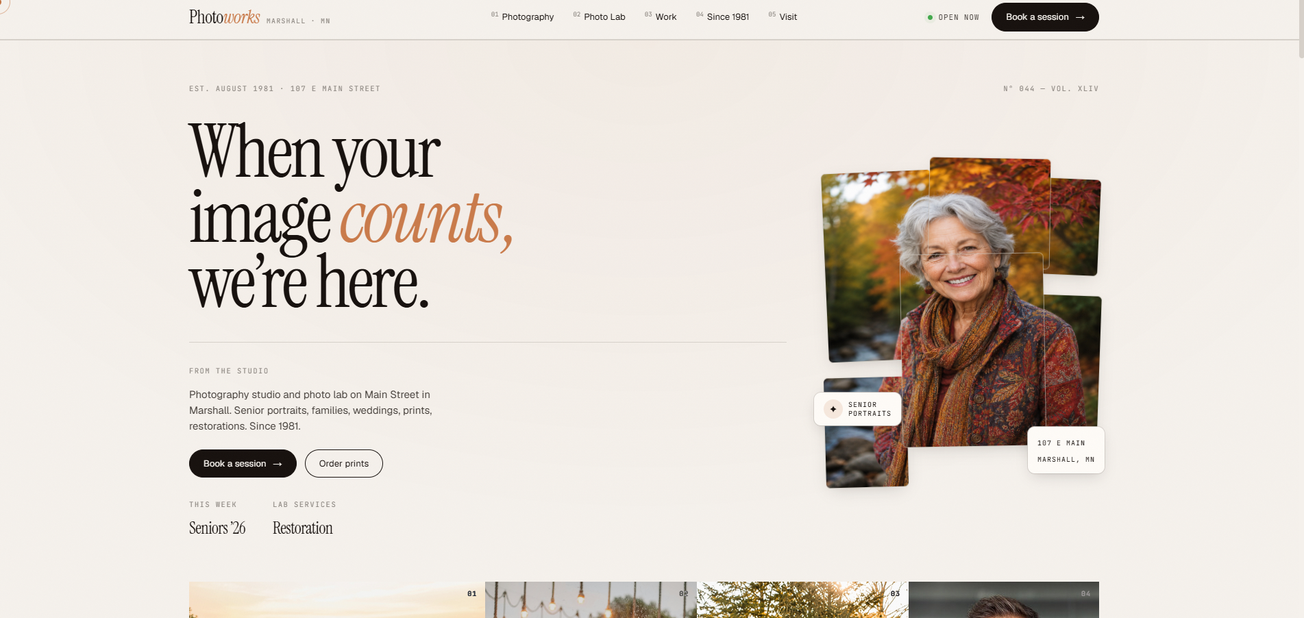 PhotoWorks website